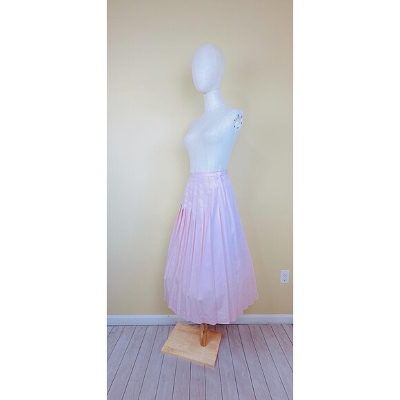 1980s Easy Pieces Pastel Pink Pleated Skirt / 80s / Skirt / Waist 26" - Picture 3 of 6